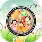 cartoon clock live wallpaper android application logo